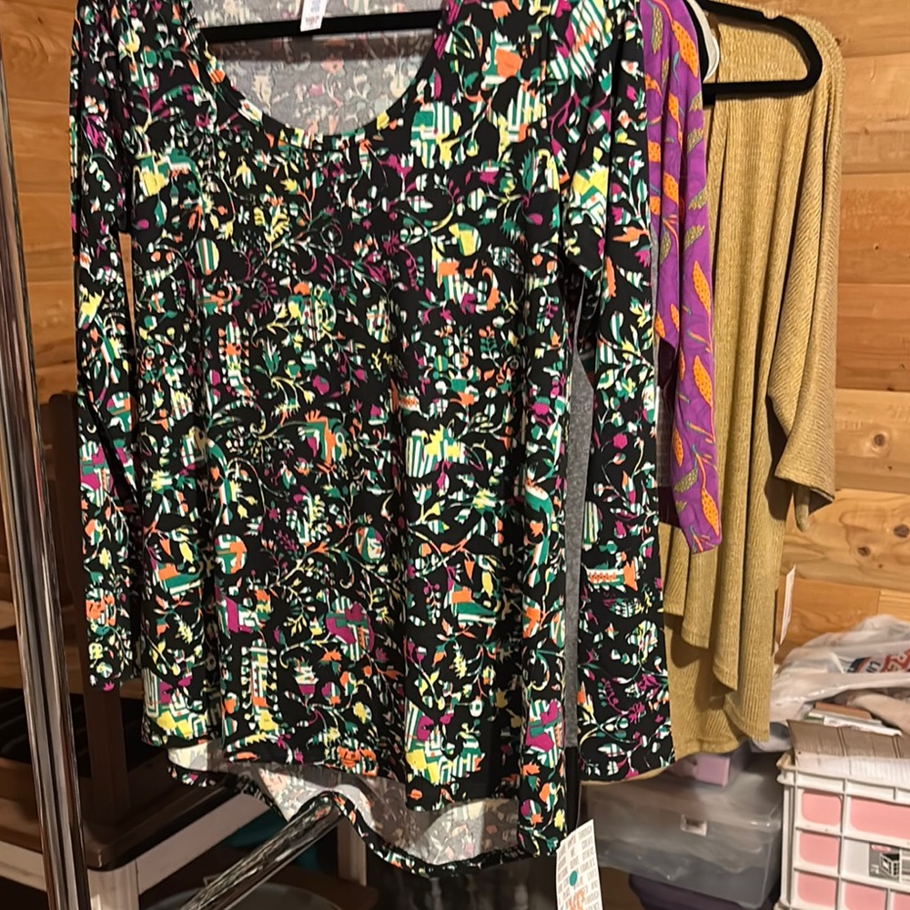 LuLaRoe Colorful Abstract Long Sleeve Top